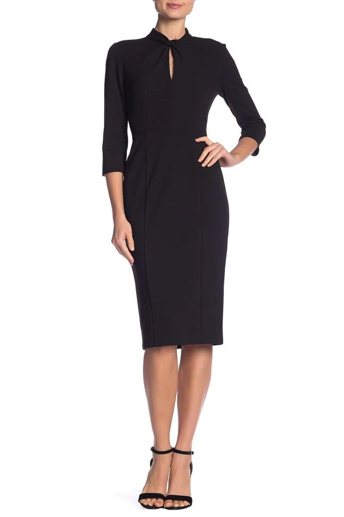 Donna Morgan Crepe Three-Quarter Sleeve Sheath Dress 1