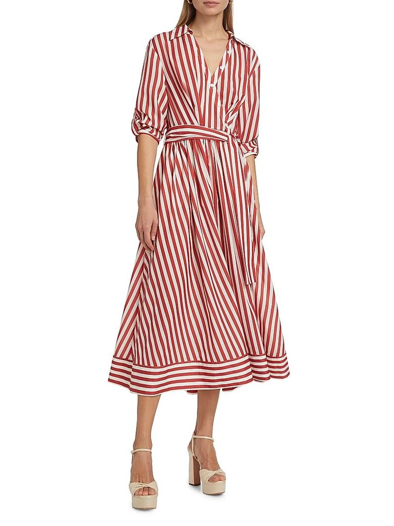 Toccin Eva Stripe Wrap Midi Shirtdress - Dresses & Skirts - BeyondStyle