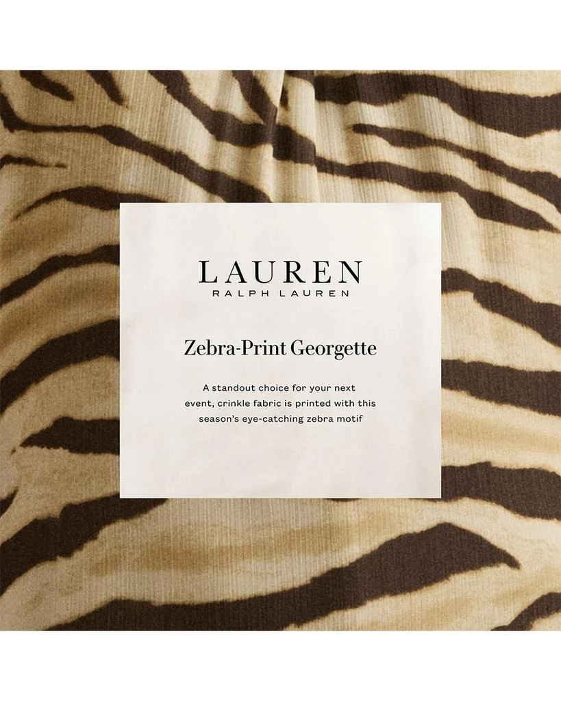 Ralph Lauren Zebra Print Ruffle Trim Georgette Gown 6