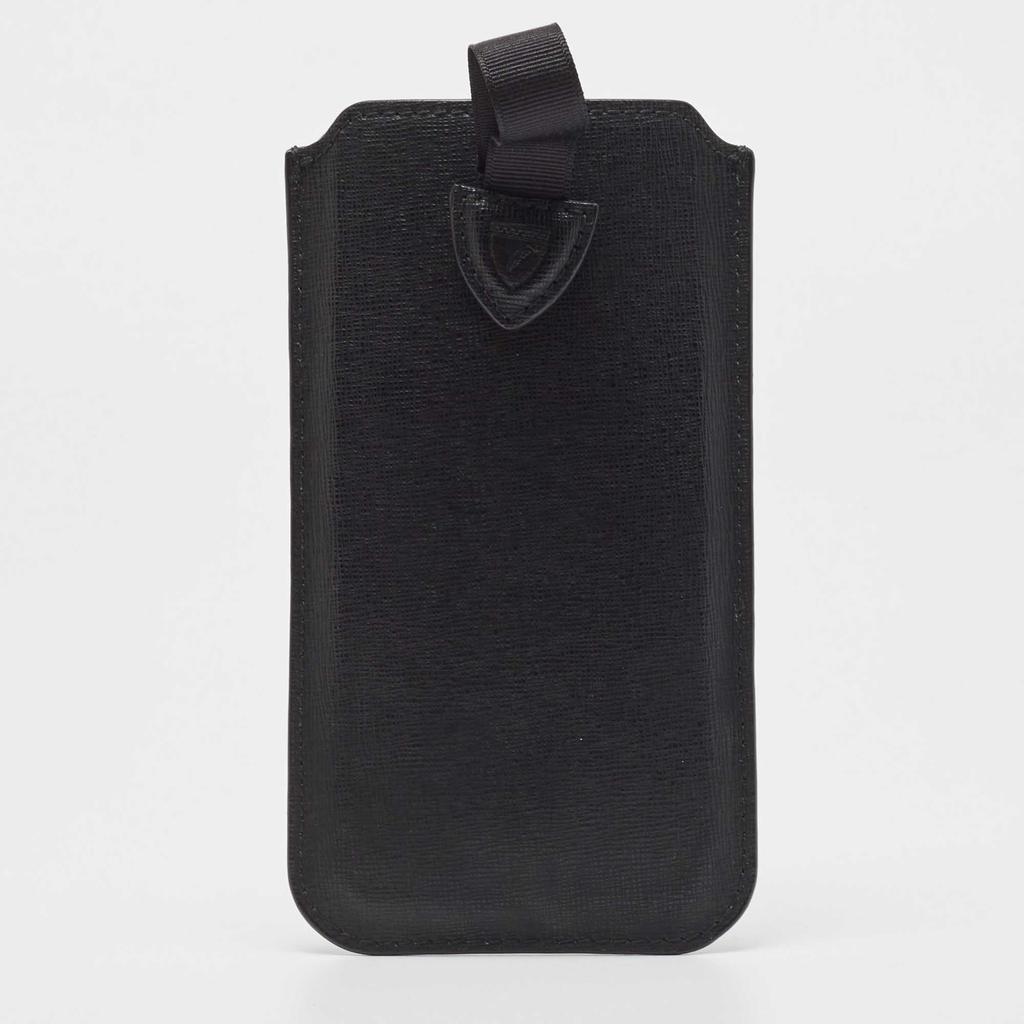 Aspinal of London Aspinal Of London Black Leather Phone Case