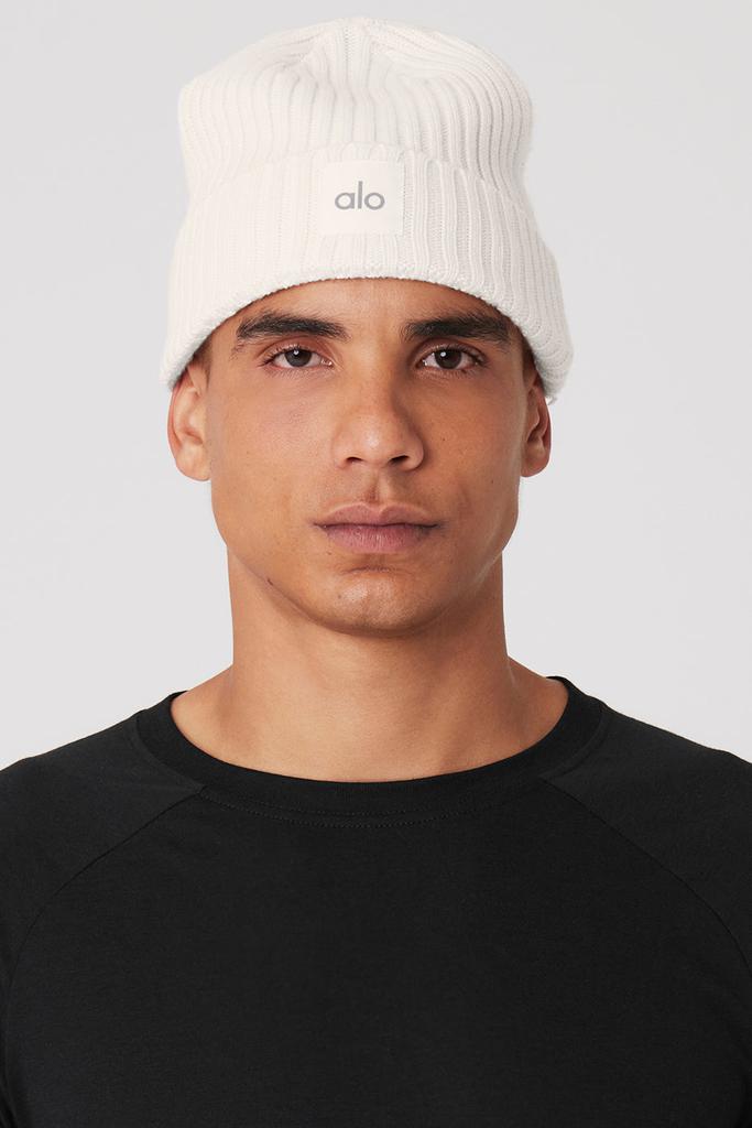 Alo Yoga Cashmere Blend Rib Beanie - Ivory