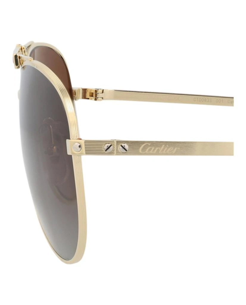 Cartier Aviator-Frame Metal Sunglasses 4