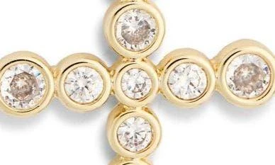 Leith Cubic Zirconia Bezel Cross Pendant Necklace 4