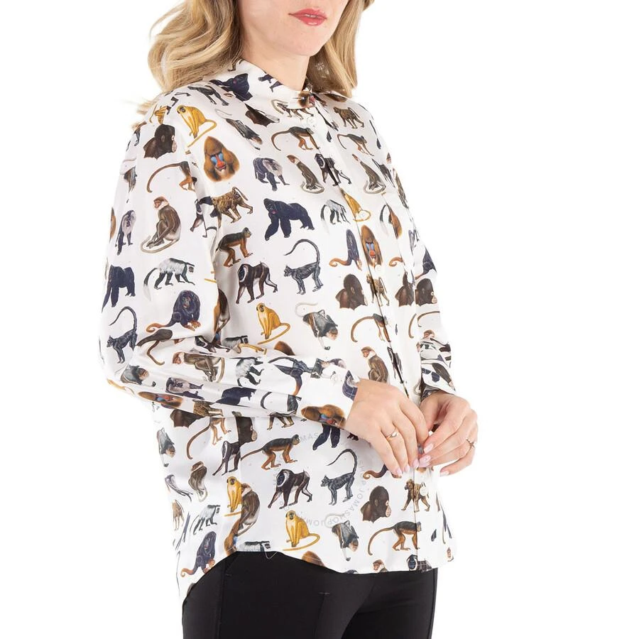 Burberry Ladies Optic White Juliette Animal Print Shirt 2