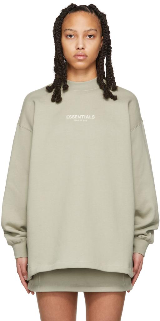 Essentials Green Relaxed Crewneck Sweatshirt