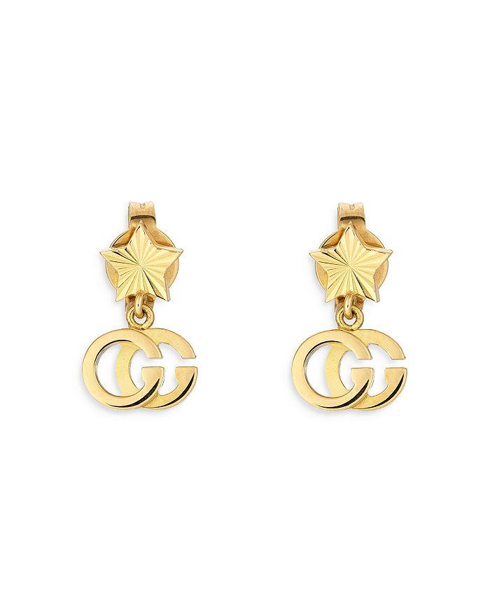 Gucci 18K Yellow Gold Double G Drop Earrings