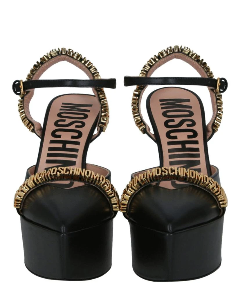 Moschino Logo Lettering Ankle Strap Pumps 5