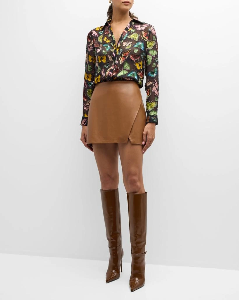 Alice + Olivia Eloise Butterfly-Print Button-Front Blouse 2