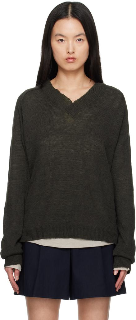 トップス OUR LEGACY SONAR V-NECK SIZE46 Our Legacy - Sonar V-Neck Ash Melange Stately Wool