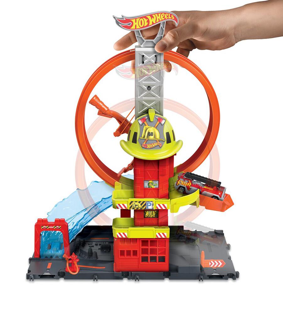 Hot Wheels City Super Loop Fire Station Playset