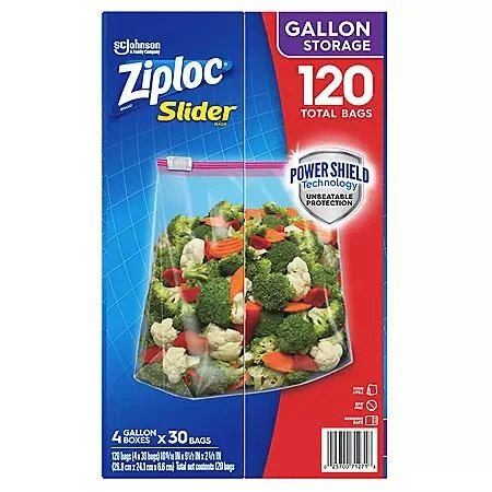 Ziploc Ziploc Storage Slider Gallon Bags, 120 ct. 1