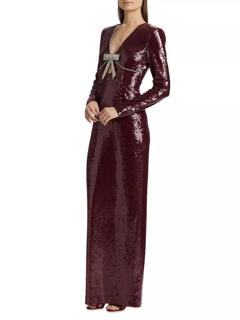 REBECCA VALLANCE Zelda Sequined Bow Slip Gown 4