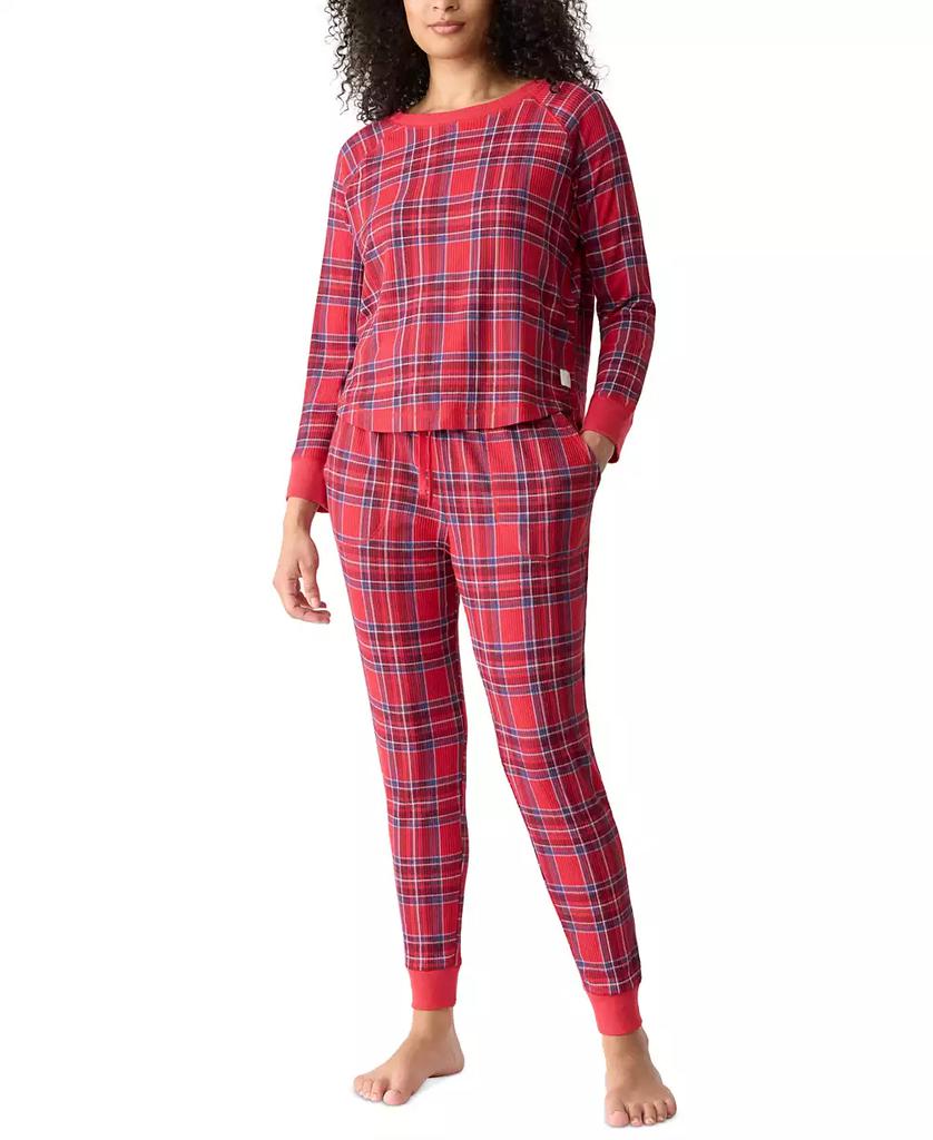 GAP GapBody Women's Packaged Ribbed Printed Jogger Pajama Set