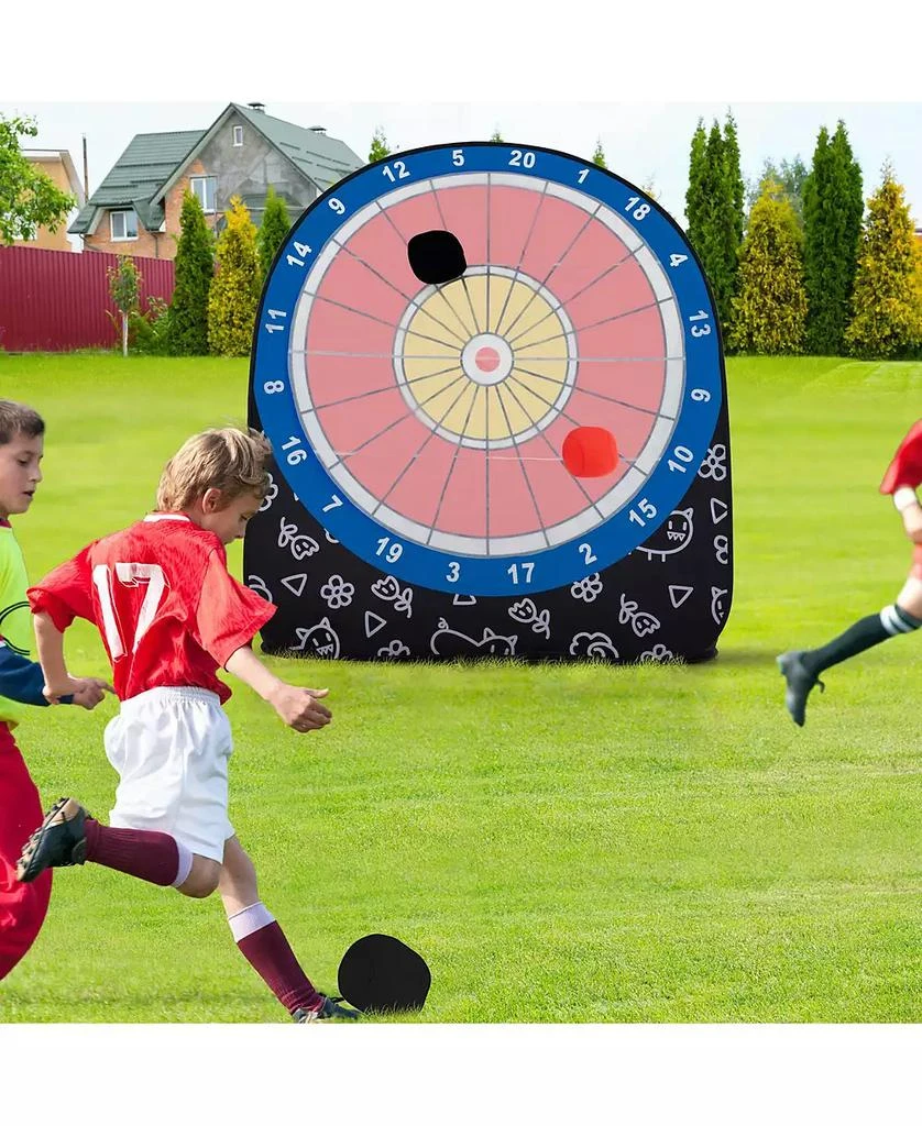 GOUUN Large Dart Board for Kids with 4 Kick Balls 6
