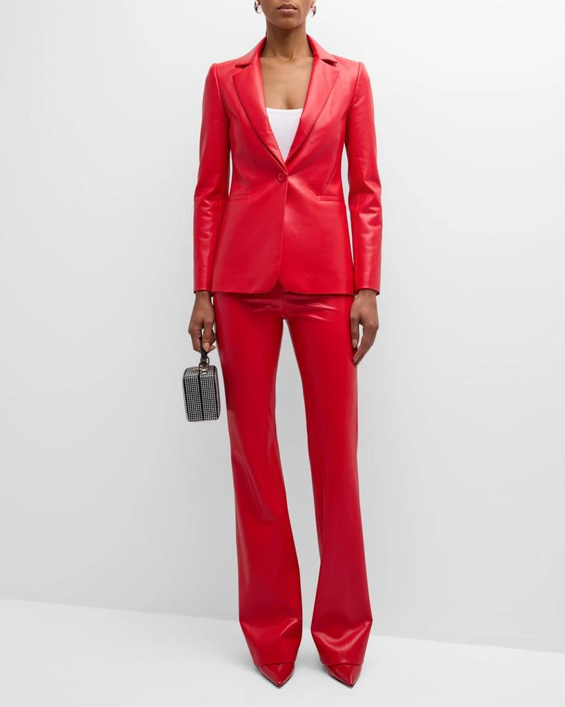 Alice + Olivia Olivia Vegan Leather Bootcut Pants 3