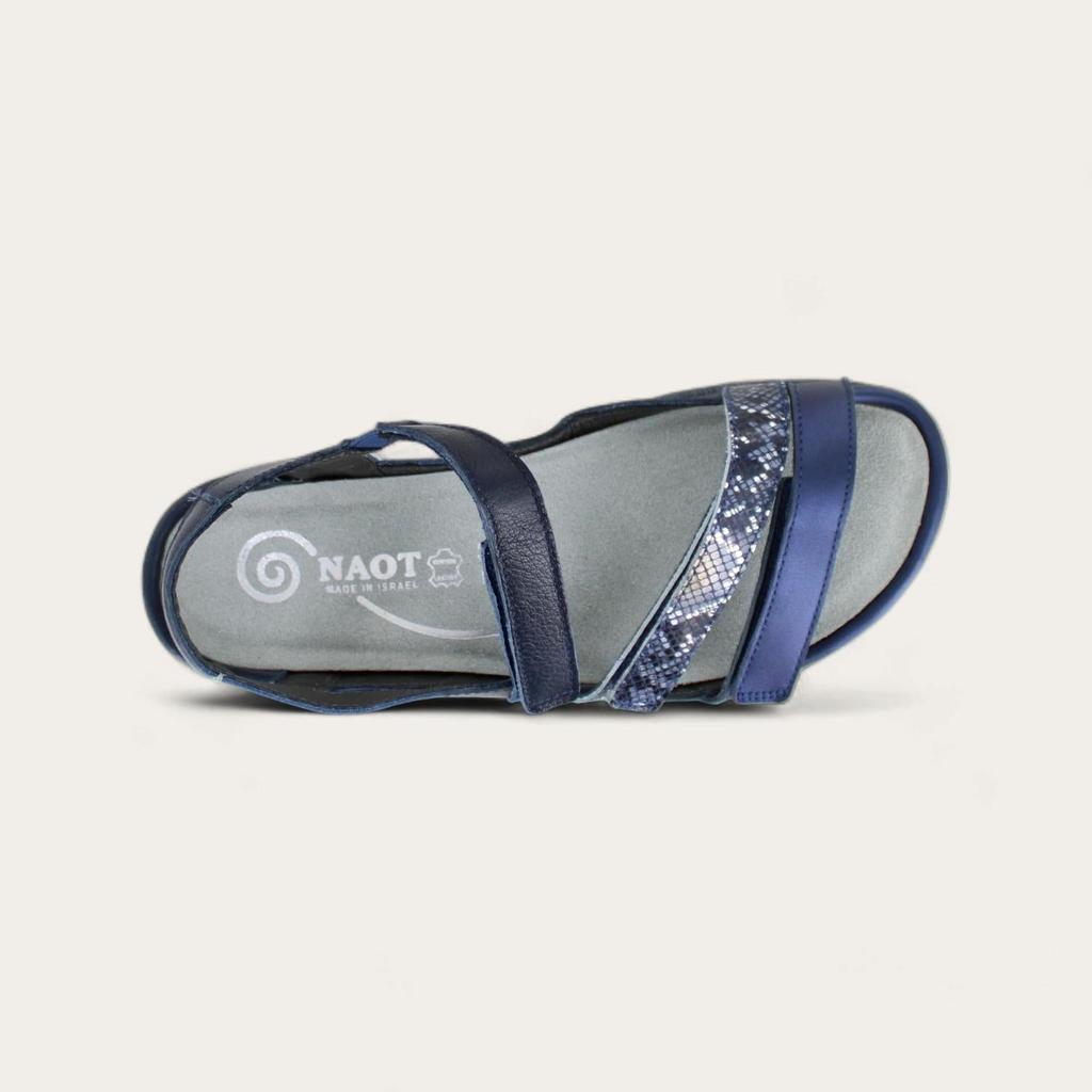 Naot Women's Whetu Sandals In Polar Sea Lthr/navy Python Lthr/soft Ink Lthr