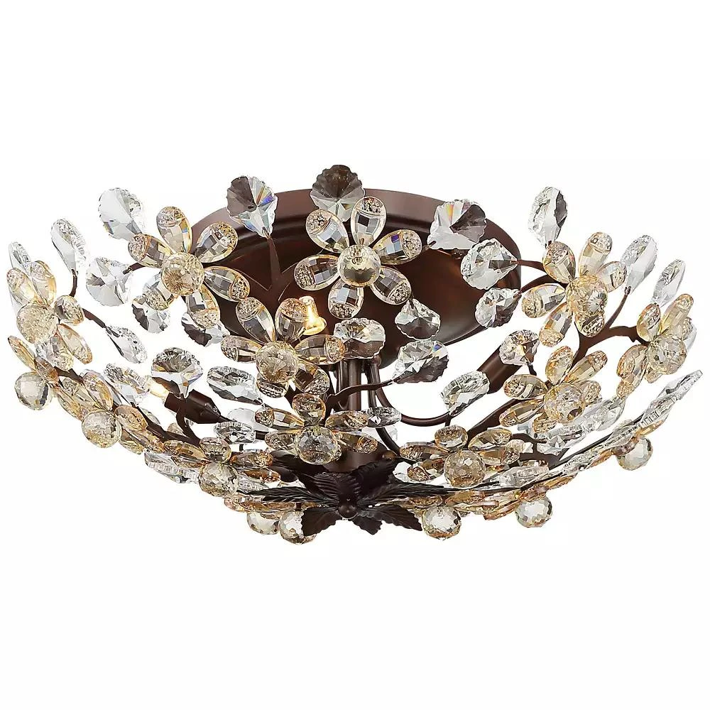 Vienna Full Spectrum Blooms Semi Flush-Mount Ceiling Light with 5-Light Vintage Fixture 5