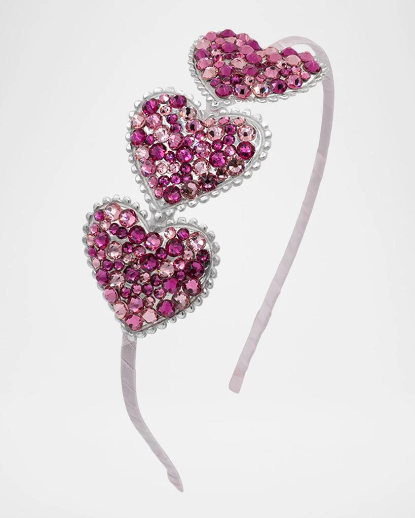 Bari Lynn Triple Heart Rhinestone Headband 1