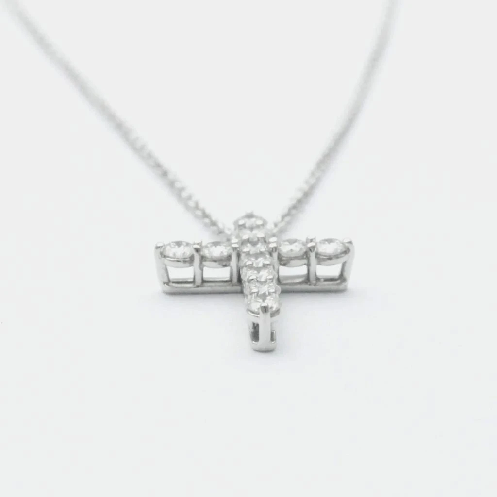 Tiffany & Co. Tiffany & Co. Platinum 0.55 ct Diamond Cross Pendant Necklace 3