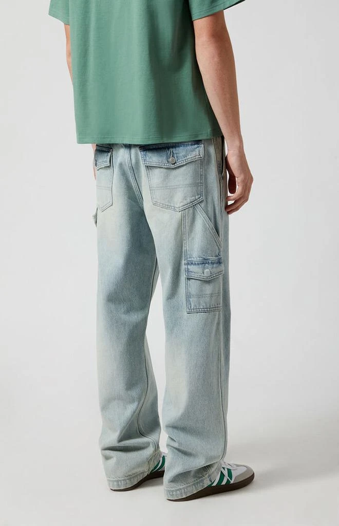 PacSun Light Indigo Cargo Baggy Carpenter Jeans 4