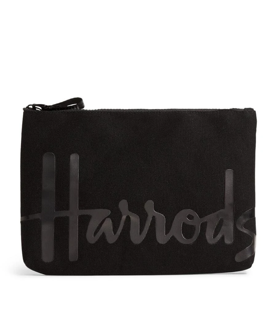 Harrods Medium Cotton Logo Pouch 1