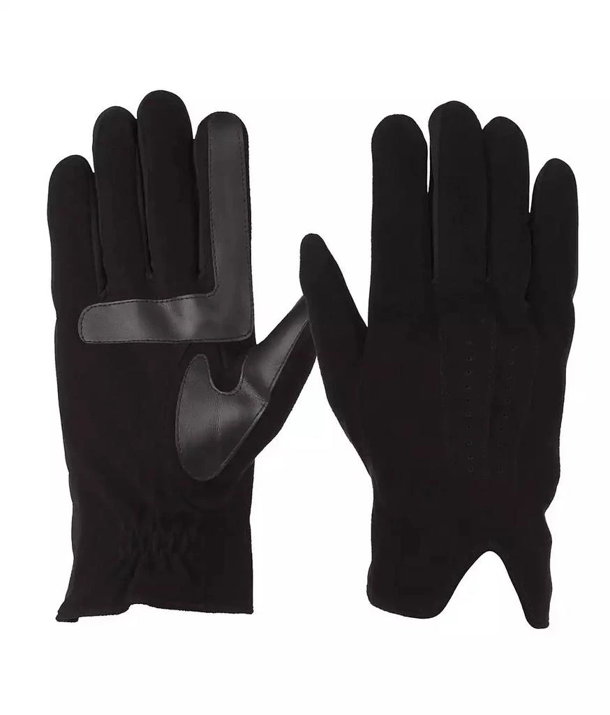 Isotoner Signature Men's Stretch Suede 3-Draw Touchscreen Gloves 1