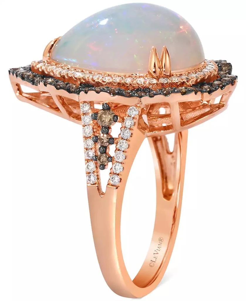 Le Vian Neopolitan Opal (4 ct. t.w.) & Diamond (3/4 ct. t.w.) Wavy Halo Pear Statement Ring in 14k Rose Gold (Also Available in 14K White Gold or 14k Yellow Gold) 4