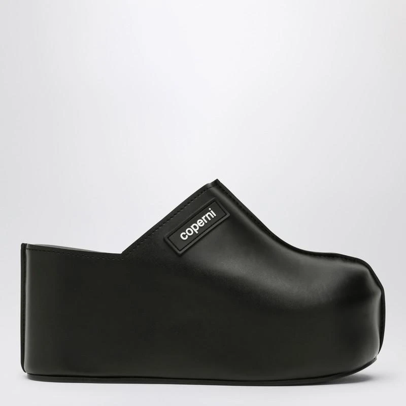 COPERNI Black leather clog wedge 1