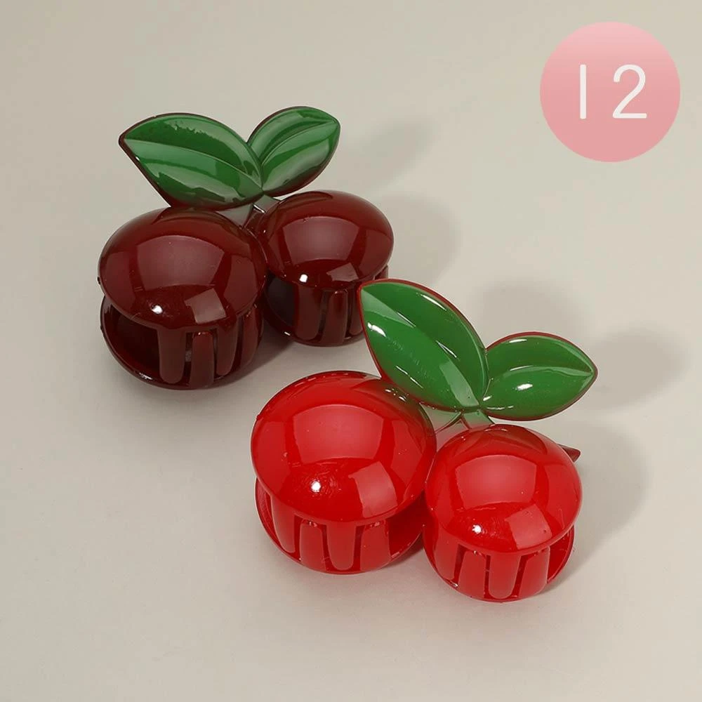 FASHNZFAB 12PCS - Cherry Fruit Hair Claw Clips