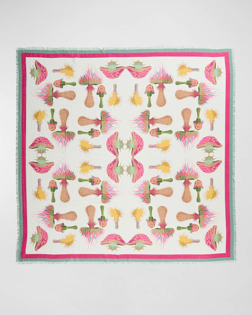 Franco Ferrari Printed Cotton-Silk Square Scarf