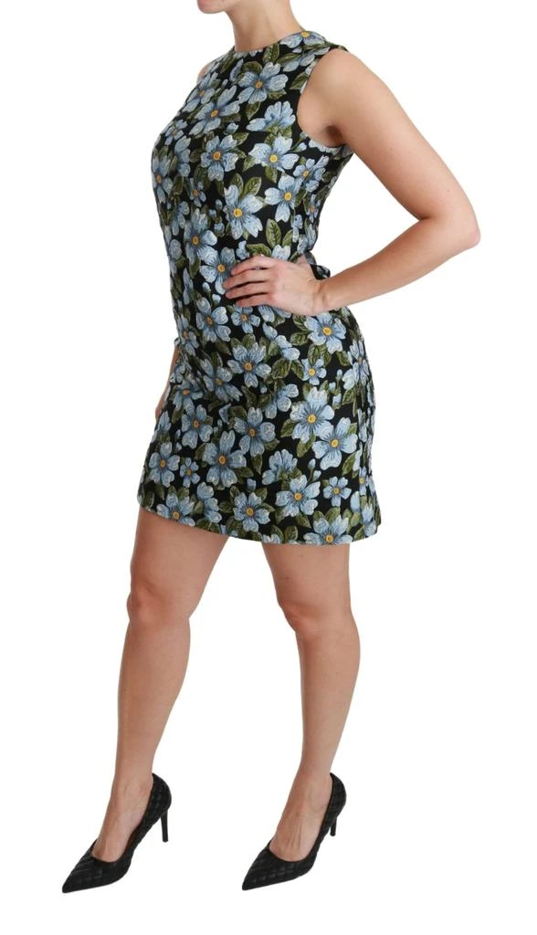 Dolce 
Gabbana blue Floral Brocade Gown Shift Women
s Dress 2