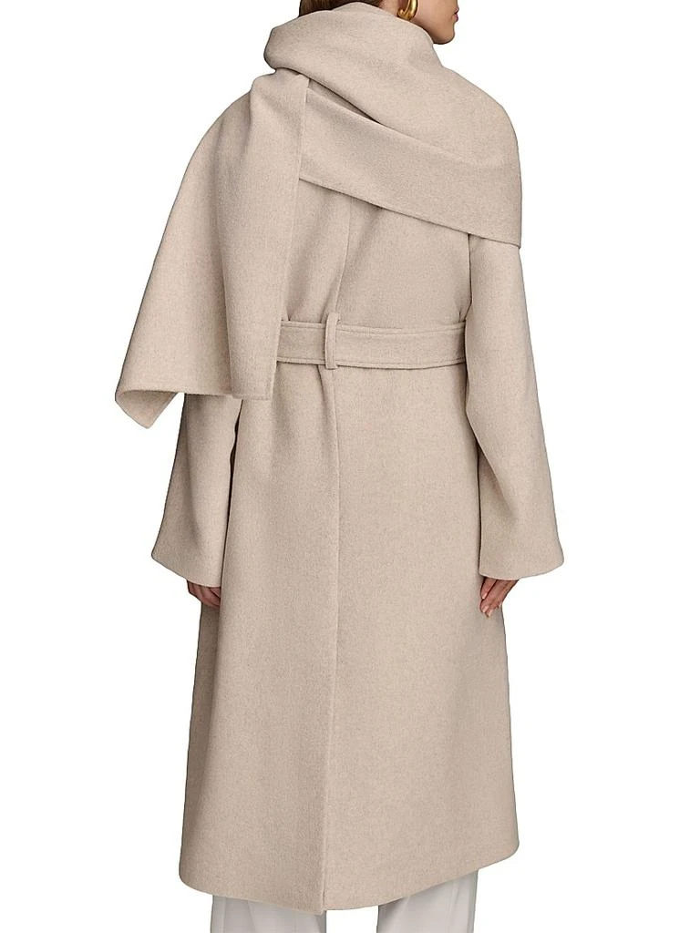 Donna Karan Wool-Blend Belted Scarf Coat 4