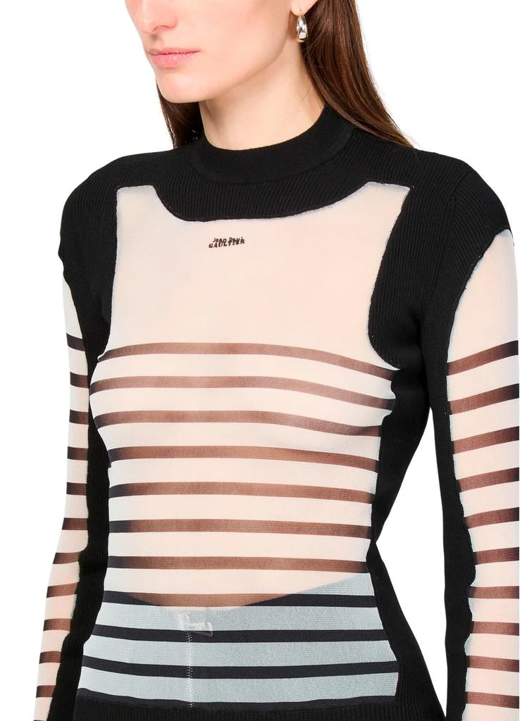 Jean Paul Gaultier The Mariniere long sleeves mix mesh pullover 4