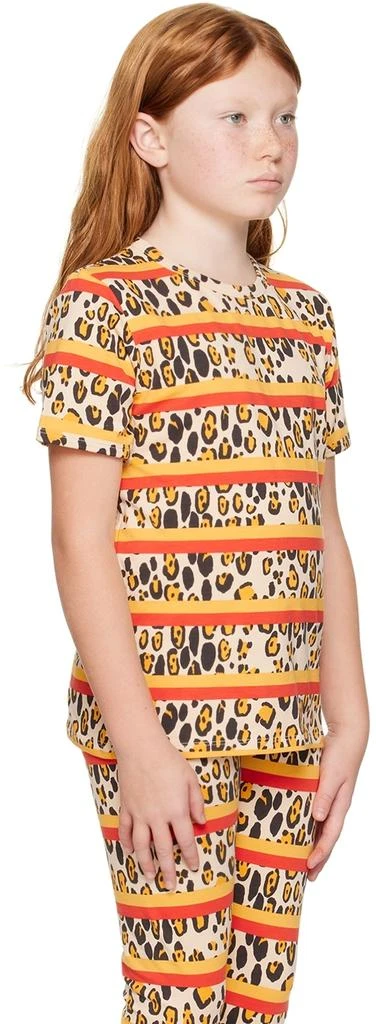 Mini Rodini Kids Beige Leopard Stripe T-Shirt 2
