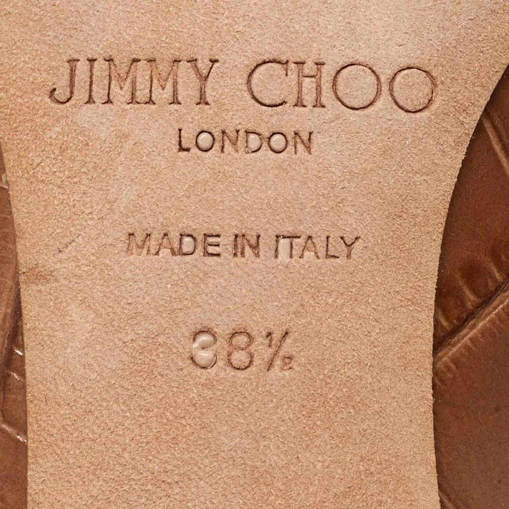 Jimmy Choo Jimmy Choo Brown Croc Embossed Leather Pumps Size 38.5 8