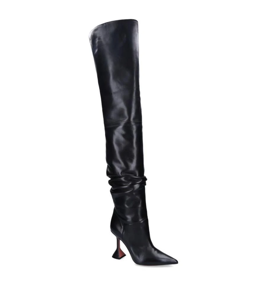 Amina Muaddi Leather Olivia Over-The-Knee Boots 95 1