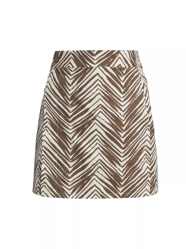 Hevron Maeve Printed Wrap Miniskirt 1