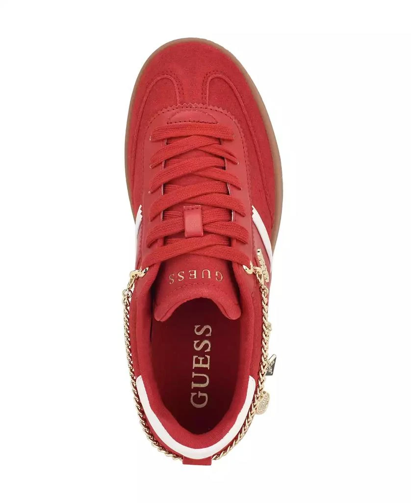 GUESS Women
s Naoko Charm Lace-Up Court Sneakers 4