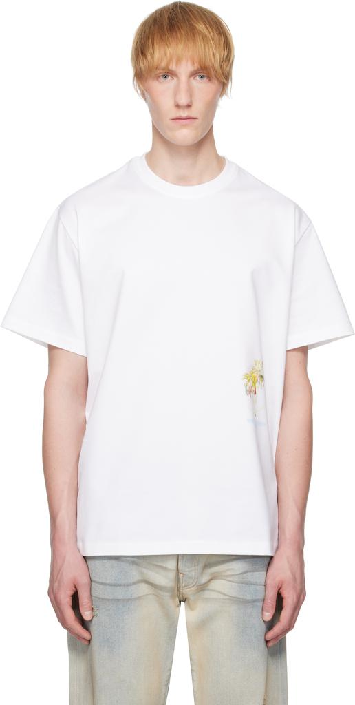 Wooyoungmi White Swaying Flower Back Logo T-shirt - T-Shirts
