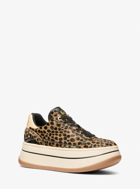 Michael Kors Hayes Cheetah Print Calf Hair Platform Sneaker 1