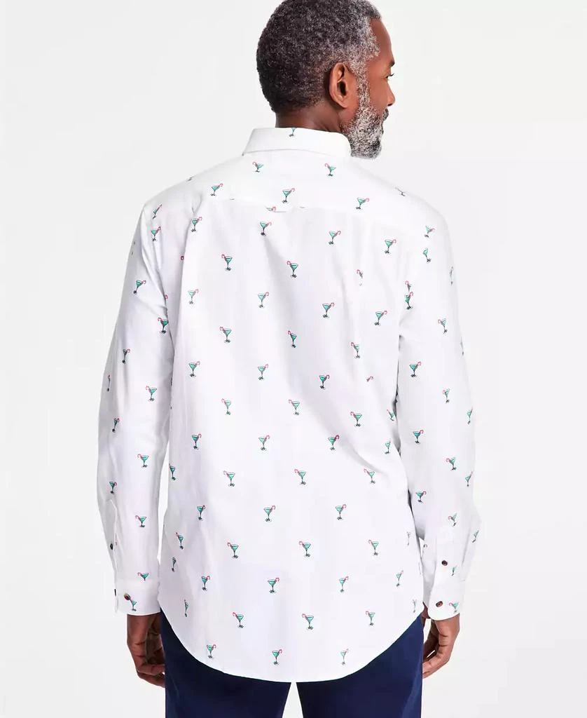 Club Room Men's Brushed Cotton-Blend Candy-Cane Print Shirt, Exclusively at Macy's 5