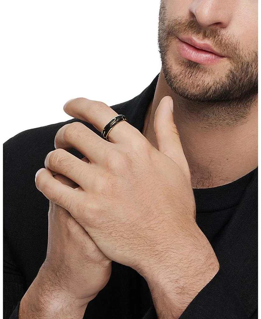 David Yurman Men
s Forged Carbon Band Ring in 18K Gold 2