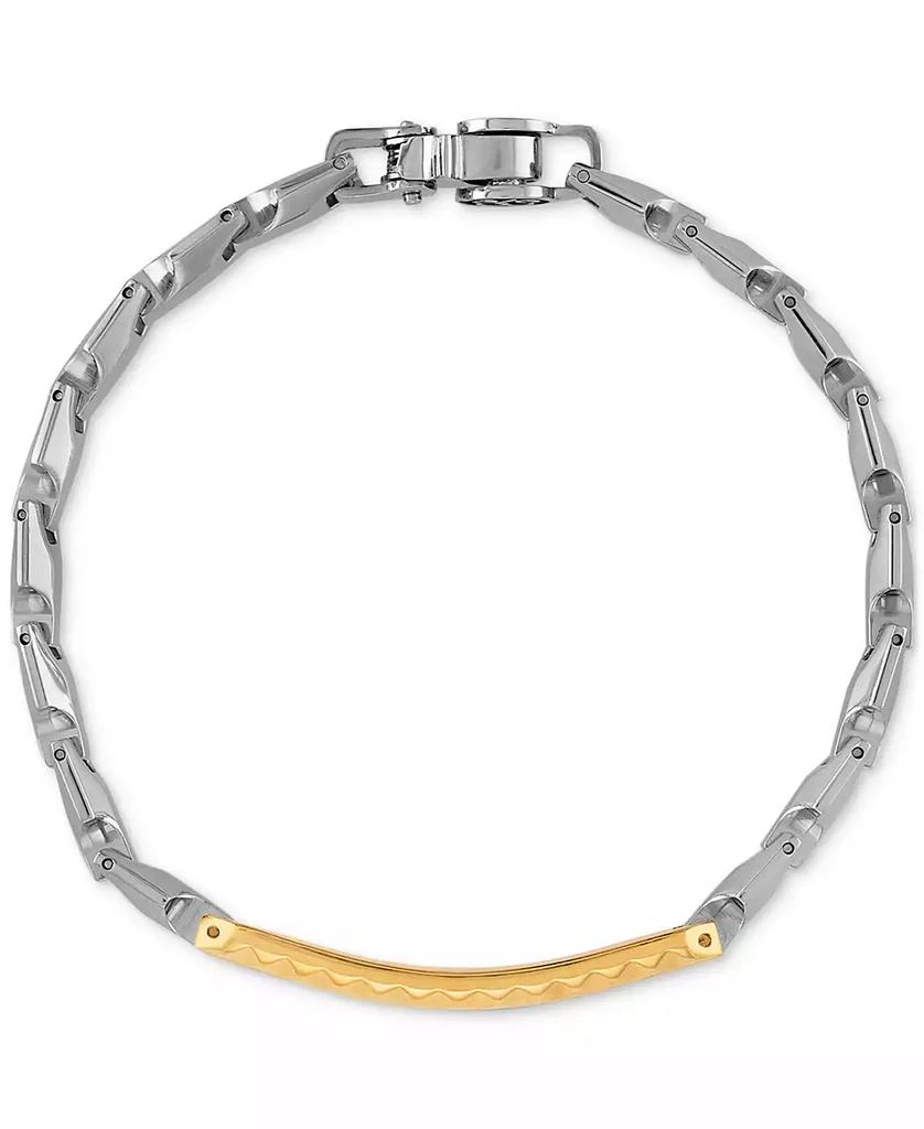 Esquire Men's Jewelry Diamond ID Bracelet (1/5 ct. t.w.) in Stainless Steel & Gold-Tone Ion-Plated Stainless Steel 3