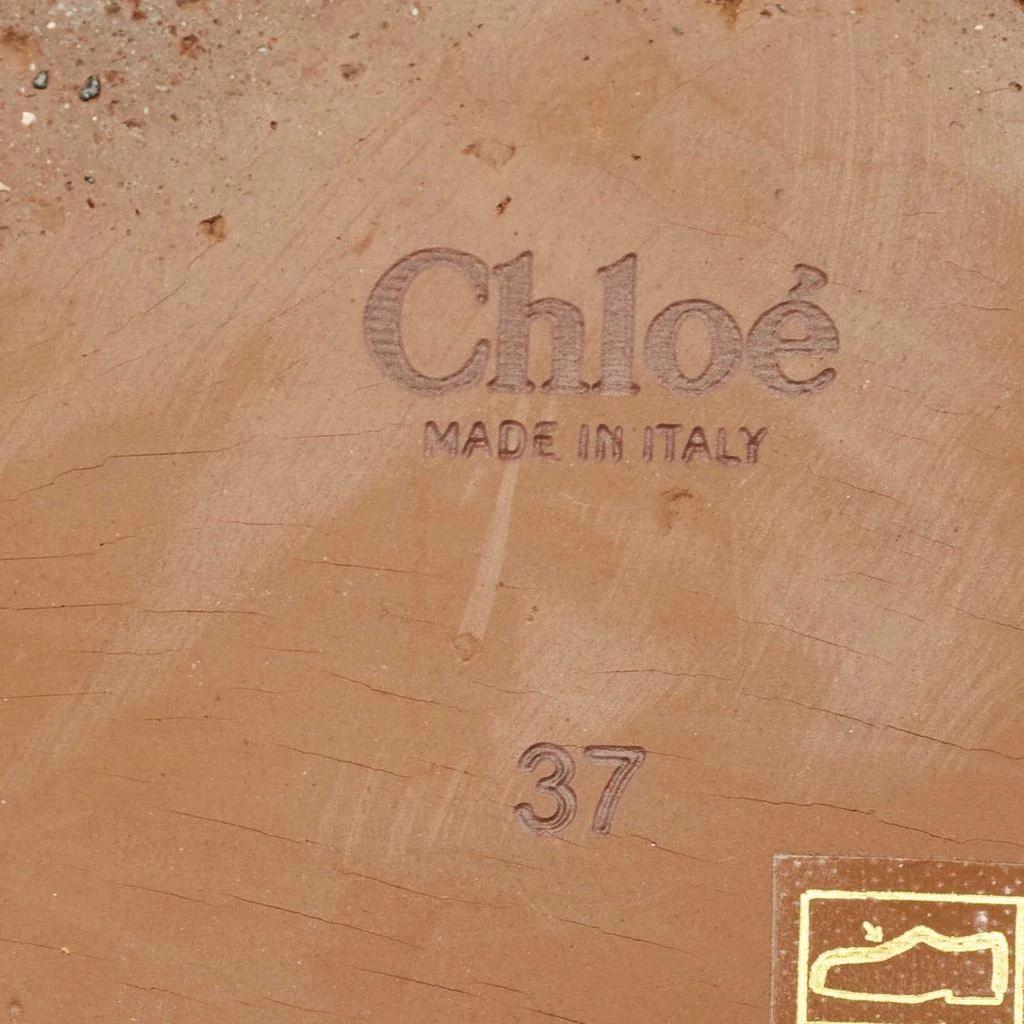 Chloé Chloe White Canvas and Shearling Woody Flat Sandals Size 37 8