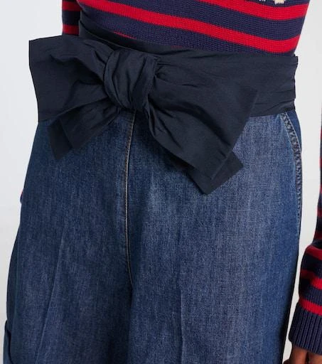 Valentino Bow-detail chambray Bermuda shorts 4
