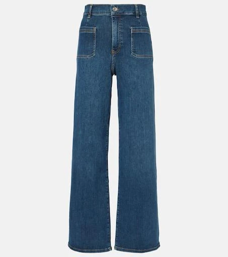 FRAME Le Slim Palazzo high-rise wide-leg jeans 1