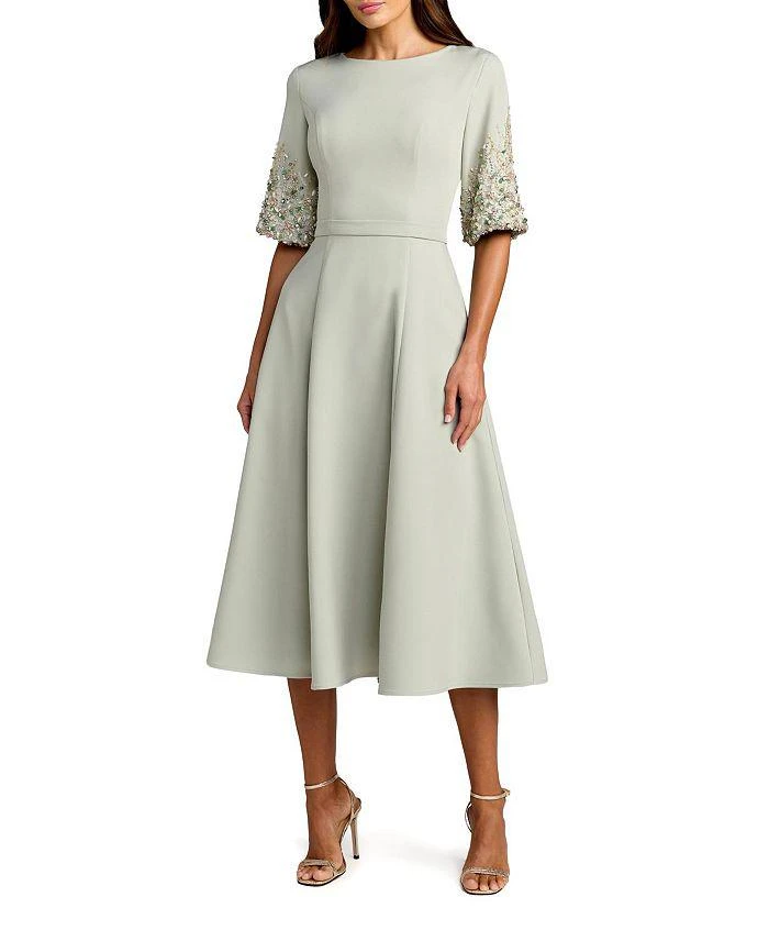 Mac Duggal Embellished Flutter Sleeve Bow Waist A Line Dress - Dresses &  Skirts - BeyondStyle