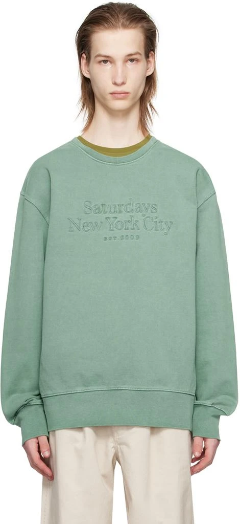 Saturdays NYC Green Bowery Miller Sweatshirt 1