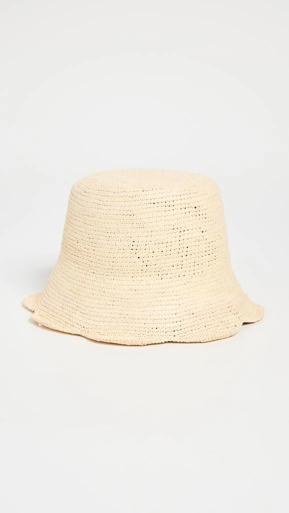 Freya Packable Scallop Straw Bucket Hat 1