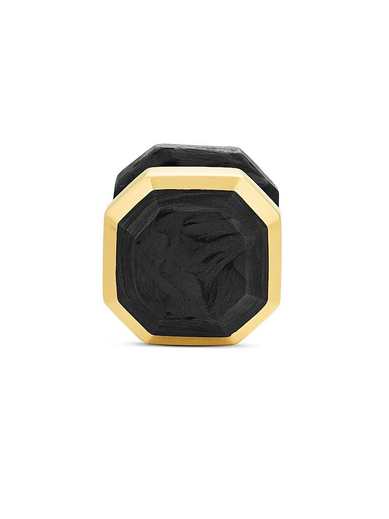 David Yurman Forged Carbon Tuxedo Studs in 18K Yellow Gold 3